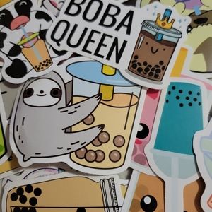 Coffee & Boba Stickers 100 pieces new